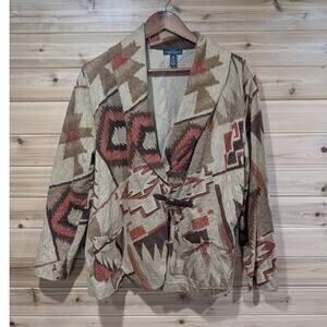 Lauren Ralph Lauren Jacket Womens 1X Tan Western Cotton